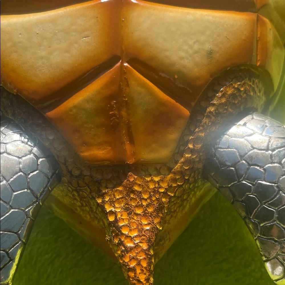 Silver and Green Turtle Figurine